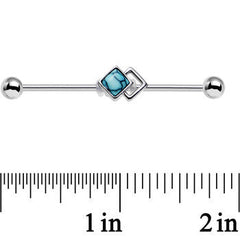 14G Faux Turquoise Art Deco Industrial Barbell 38mm