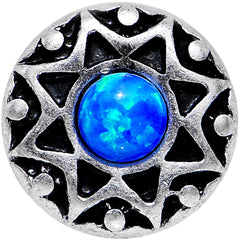 16G 1/4 Blue Faux Opal Star Shine Tragus Cartilage Earring