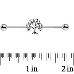 14G Celtic Trinity Knot Tree of Life Industrial Barbell 38mm