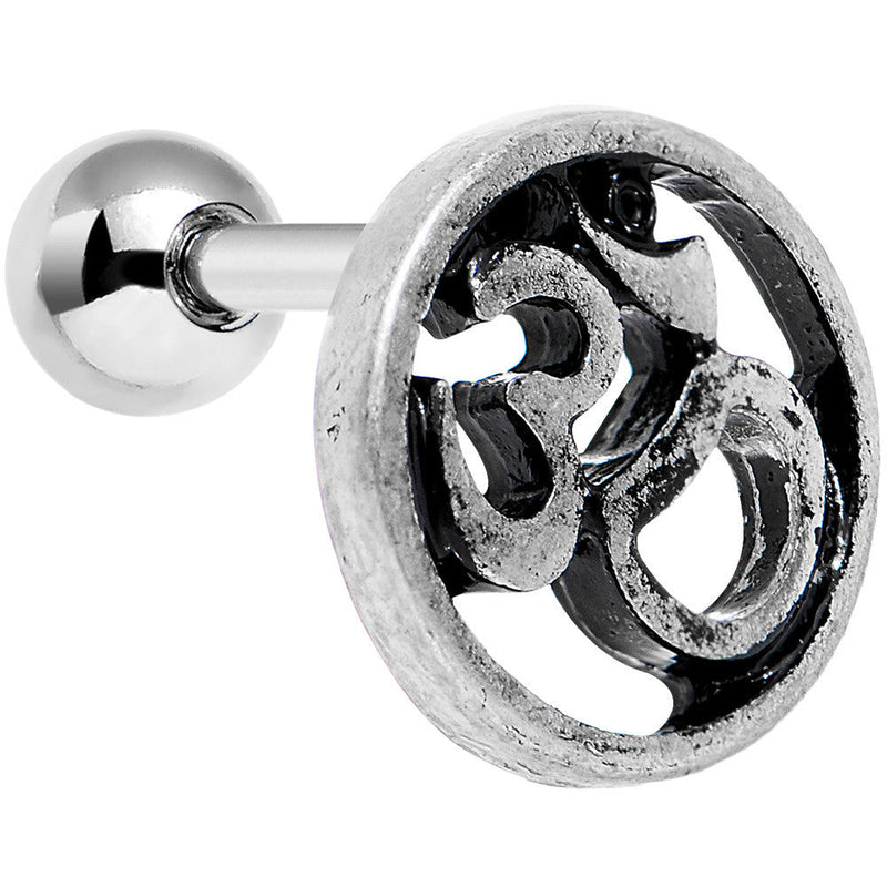 16G 1/4 Steel Circular Ohm Symbol Tragus Cartilage Earring