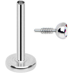 18G 5/16 Aurora 2mm CZ Internally Threaded Labret Monroe Tragus