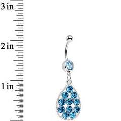 Aqua Gem Steel Dingy Drop Dangle Belly Ring