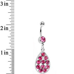 Pink Gem Dingy Drop Dangle Belly Ring
