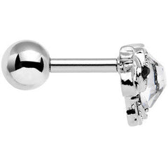 16G 1/4 Clear Gem Steel Glam Elephant Tragus Cartilage Earring