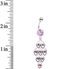 Pink Gem Perfection Connection Chandelier Dangle Belly Ring