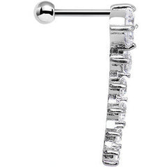 18G 5/16 Clear Gem Cascading Curved Left Ear Cartilage Earring