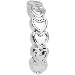 16G 1/4 Stainless Steel Falling Hearts Tragus Cartilage Earring