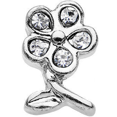 16G Clear Gem Petal Flower Right Ear Cartilage Earring