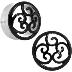 7/8 Steel Black Filigree Duet Heart Saddle Plug Set