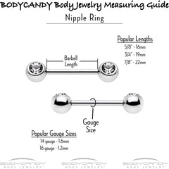 14G 13mm Combo Wrench Barbell Nipple Ring Set