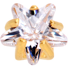 5/16 Clear Star CZ Gem Gold PVD Internally Threaded Labret Monroe