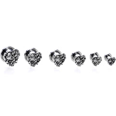 Ladybug Heart Screw Fit Tunnel Plug Set 6mm to 16mm