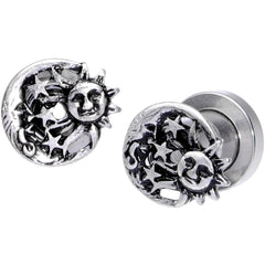 Cosmic Sun and Moon Screw Fit Tunnel Plug Set 6mm to 25mm