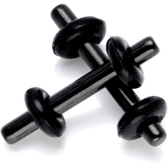 Black Anodized Titanium Micro Straight Plug Set 14G to 8G
