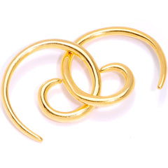 Gold Tone Anodized Titanium Micro Spiral Taper Set 12G ot 6G