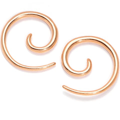 Rose Gold Tone Anodized Titanium Micro Spiral Taper Set 12G to 8G