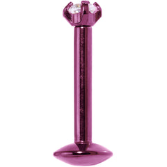 16G 5/16 Purple Titanium Internally Threaded Gem Labret Monroe