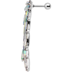 1/4 Aurora Gem Feathered Cascade Tragus Cartilage Earring