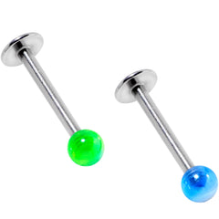 Multi Color Translucent Blast Ball Labret Monroe Set of 4