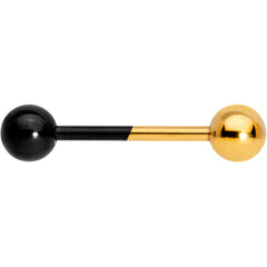 Gold Tone and Black Two Tone Tongue Ring