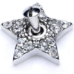 14G Clear Gem 10mm Five Point Star Dermal Top