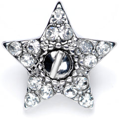14G Clear Gem 10mm Five Point Star Dermal Top
