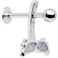 White Glitter Mermaid Tail Dangle Cartilage Tragus Helix Piercing