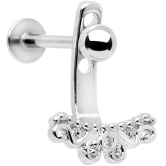 Clear Gem Victorian Swirl Dangle Cartilage Tragus Helix Piercing