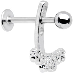 Clear Gem Victorian Swirl Dangle Cartilage Tragus Helix Piercing