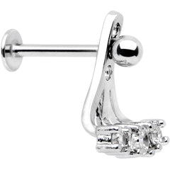 Clear Gem Triplet Fan Dangle Cartilage Tragus Helix Piercing