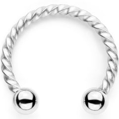 16G 3/8 Pink Faux Opal Twisted Horseshoe Closure Ring Set