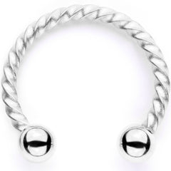 16G 3/8 Teal Faux Opal Twisted Horseshoe Closure Ring Set