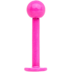 16G 5/16 Pink Acrylic Over Steel Labret Monroe Tragus