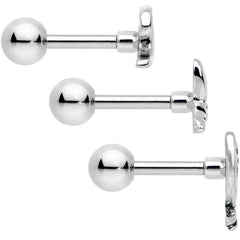 16G 1/4 Ocean Starfish Life Cartilage Tragus Earring Set of 3