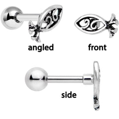 16G 1/4 Ocean Starfish Life Cartilage Tragus Earring Set of 3