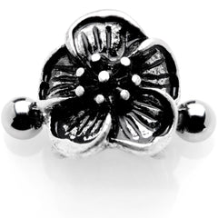 16G 1/2 Blooming Tropical Flower Cuff Cartilage Earring