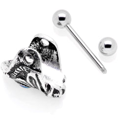 16G 1/2 Iridescent Blue Gem Tribal Cuff Cartilage Earring