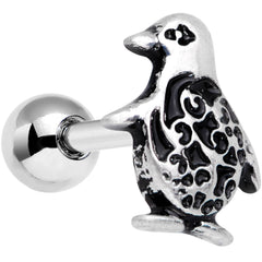 16G 1/4 Detailed Penguin Cartilage Tragus Earring