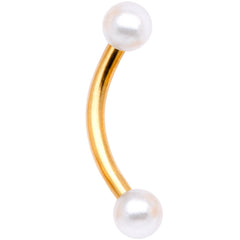16G 5/16 Gem Golden Variety Curved Eyebrow Daith Rook Set of 4