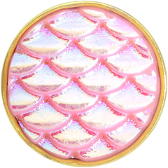 Gold PVD Pink Mermaid Scale Barbell Tongue Ring