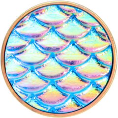 Rose Gold PVD Aqua Mermaid Scale Barbell Tongue Ring