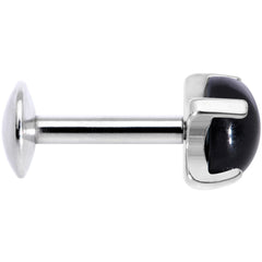 16G 1/4 Black Agate Internally Threaded Labret Monroe Tragus