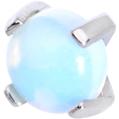 16G 1/4 White Opalite Internally Threaded Labret Monroe Tragus