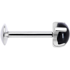 16G 5/16 Black Agate Internally Threaded Labret Monroe Tragus