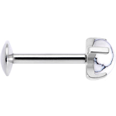 16G 5/16 White Howlite Internally Threaded Labret Monroe Tragus