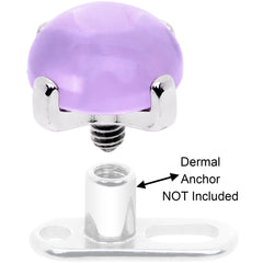 14G Natural Purple Amethyst Externally Threaded Dermal Anchor Top