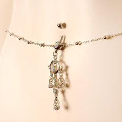 Aurora Gem Dancing Queen Chandelier Dangle Belly Ring Belly Chain