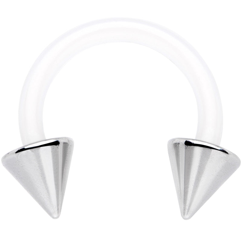 14G 3/8 Flexible Bioplast Cone End Horseshoe Circular Barbell