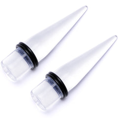 Freaky Fun Lightweight Clear Acrylic Straight Taper Set 2mm to 1 Inch