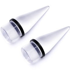 Freaky Fun Lightweight Clear Acrylic Straight Taper Set 2mm to 1 Inch
